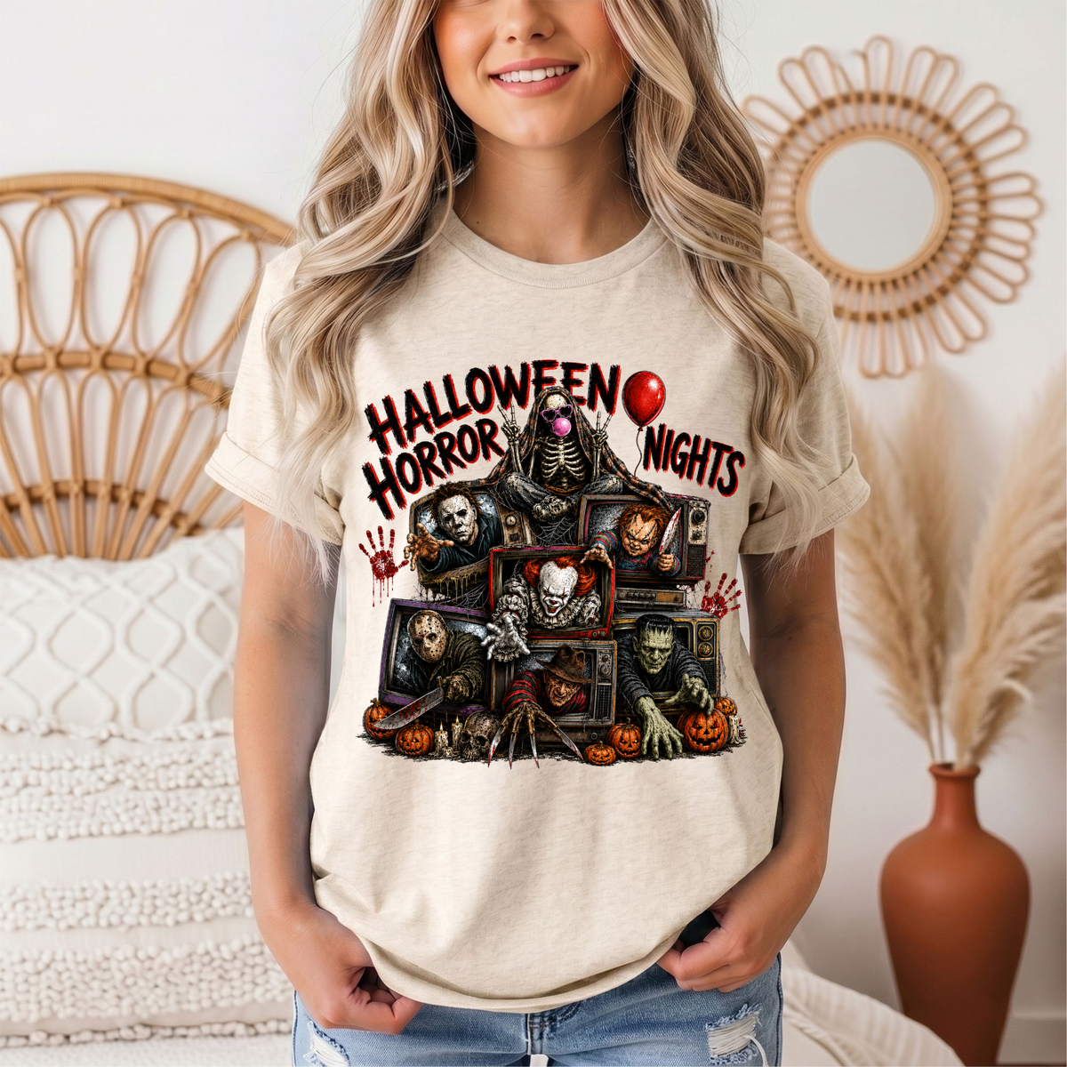 Halloween Horror Nights Vintage TV Graphic Tee