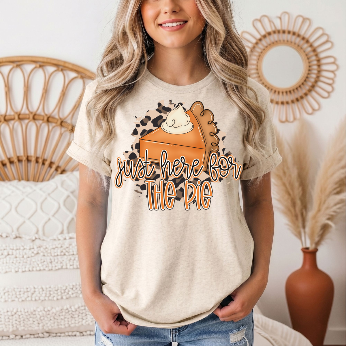 Just Here for the Pie Pumpkin Pie Graphic Tee