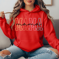 Pastel Mama Outline Graphic Hoodie