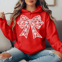 Floral Lace Bow Graphic Hoodie