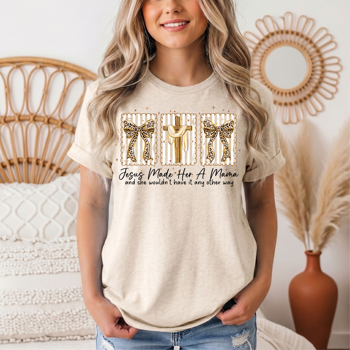Jesus Made Her a Mama Christian Graphic Tee