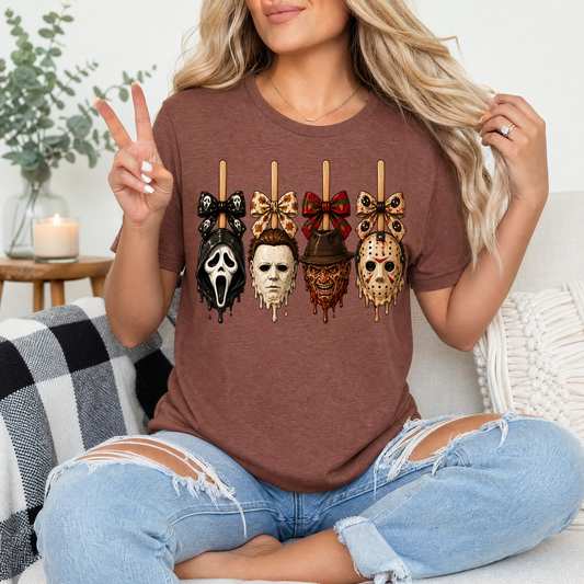 Horror on Sticks Halloween Bow Graphic Tee