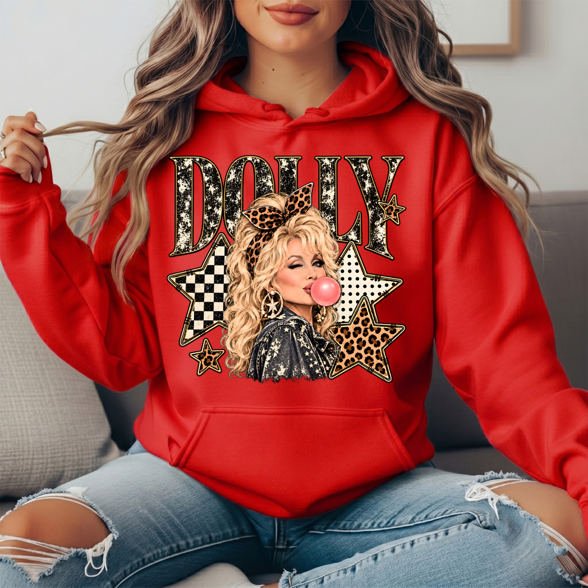 Dolly Bubblegum & Leopard Stars Graphic Hoodie