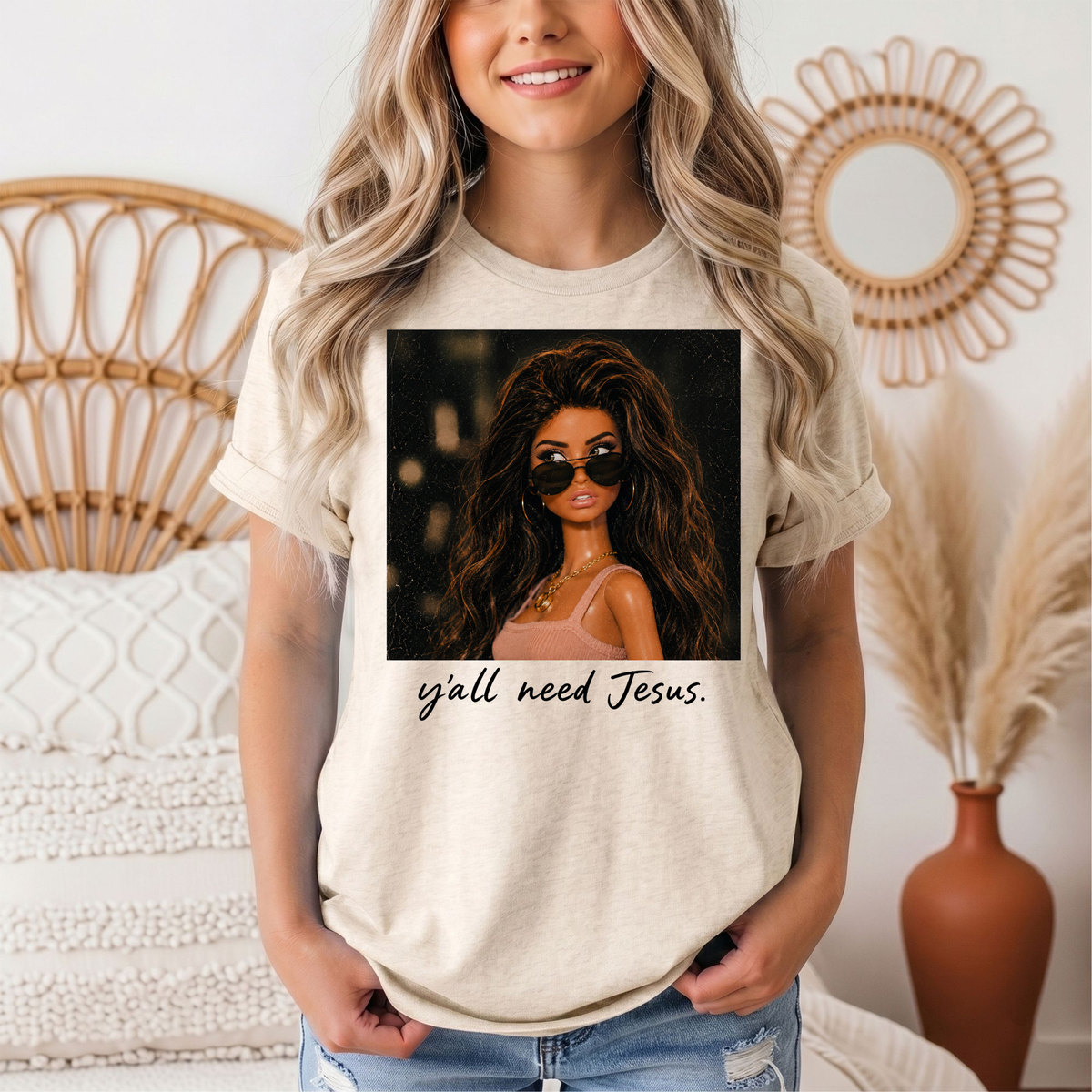 Y'all Need Jesus Doll Graphic Tee