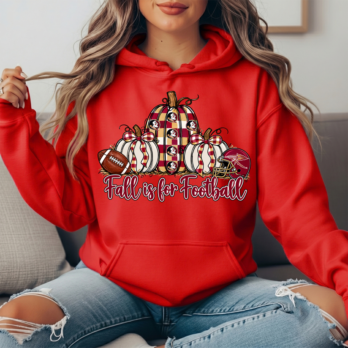 Florida State Fall Is for Football Pumpkin Graphic Hoodie