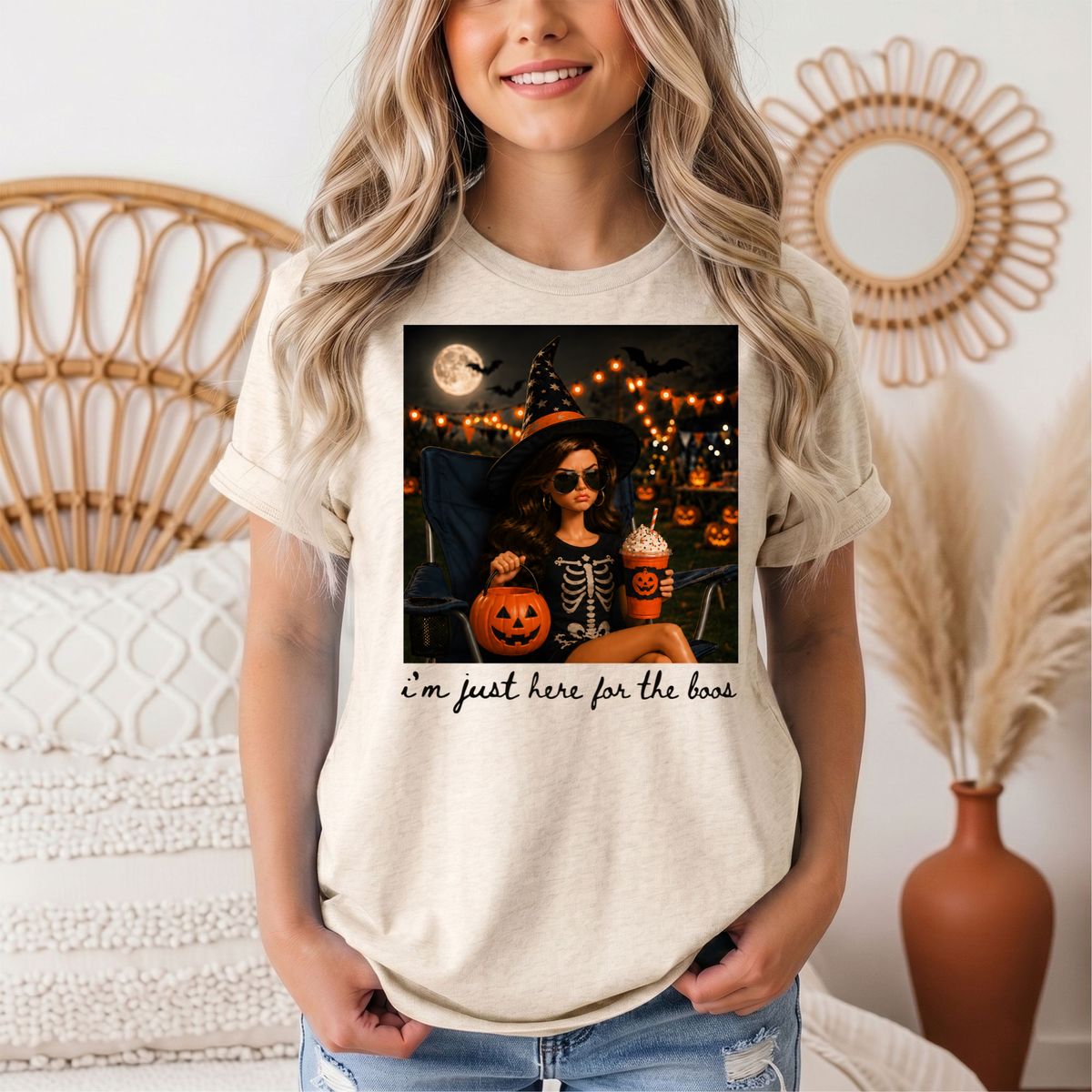 I'm Just Here for the Boos Halloween Graphic Tee