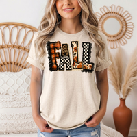 Fall Plaid Leopard & Floral Patchwork Graphic Tee