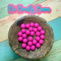 15mm Solid Silicone Beads- Hot Magenta K's Krafty Barn