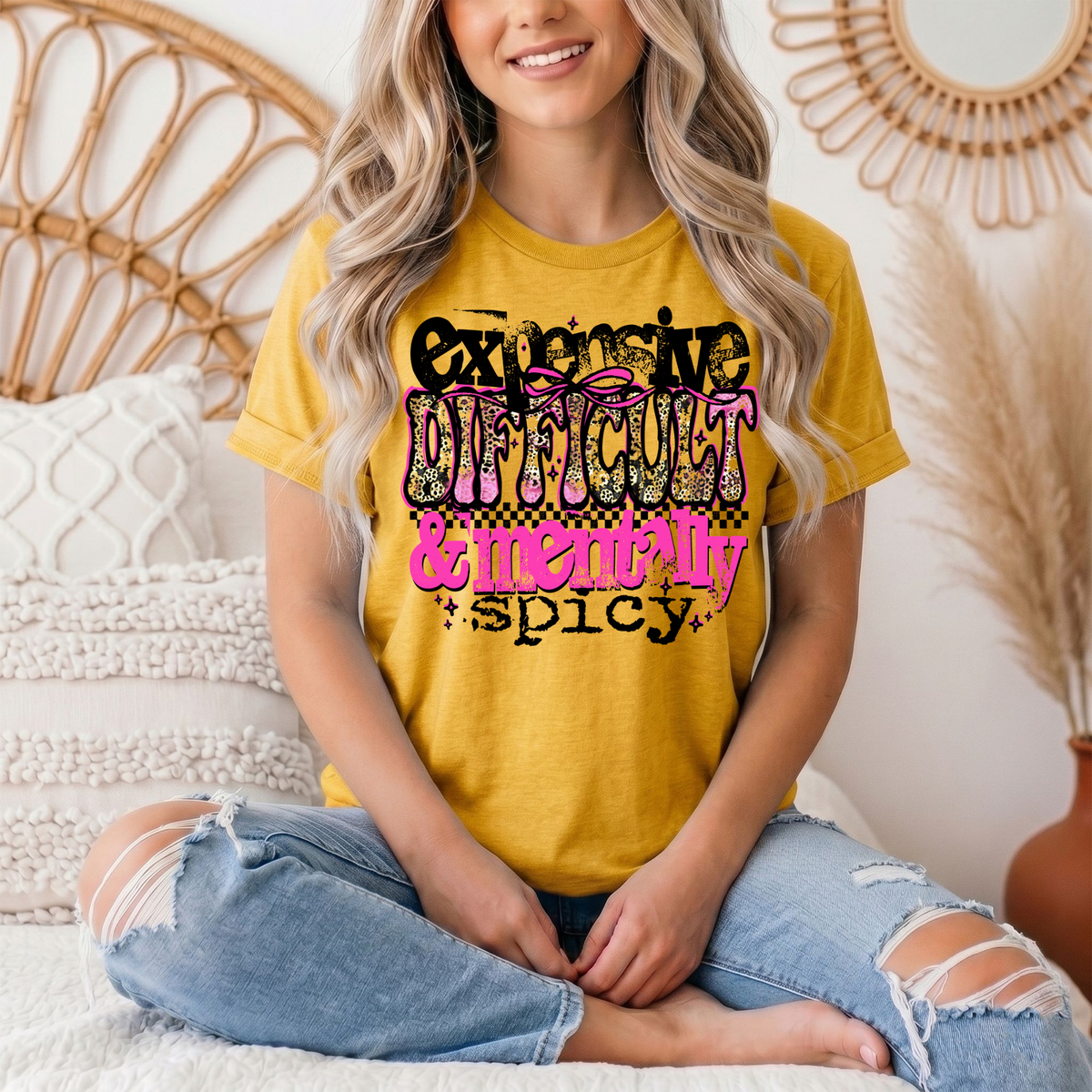 Expensive Difficult & Mentally Spicy Funny Graphic Tee
