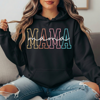 Pastel Mama Outline Graphic Hoodie
