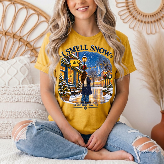 I Smell Snow Graphic Tee – Stars Hollow Winter Scene