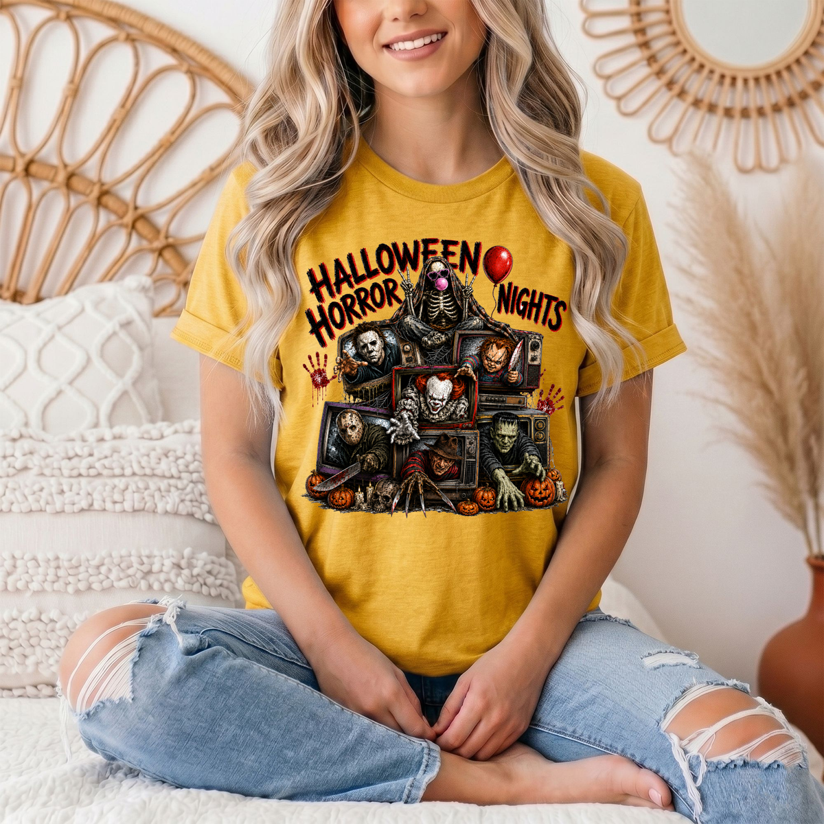 Halloween Horror Nights Vintage TV Graphic Tee