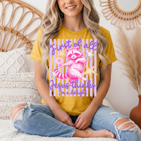 Jesus Thinks I'm a Delight Pink Raccoon Graphic Tee
