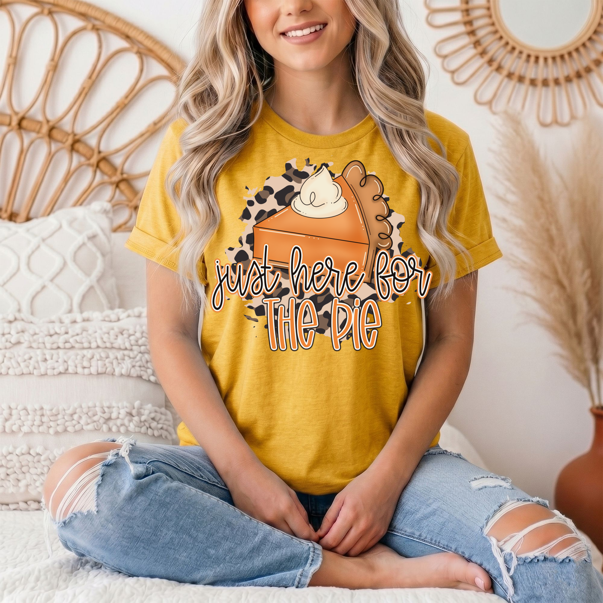 Just Here for the Pie Pumpkin Pie Graphic Tee