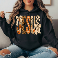 Jesus Patchwork Floral & Bow Graphic Hoodie