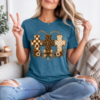 Christian Cross Trio Floral & Bow Graphic Tee