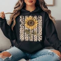 Sunflower Leopard Stripe Graphic Hoodie