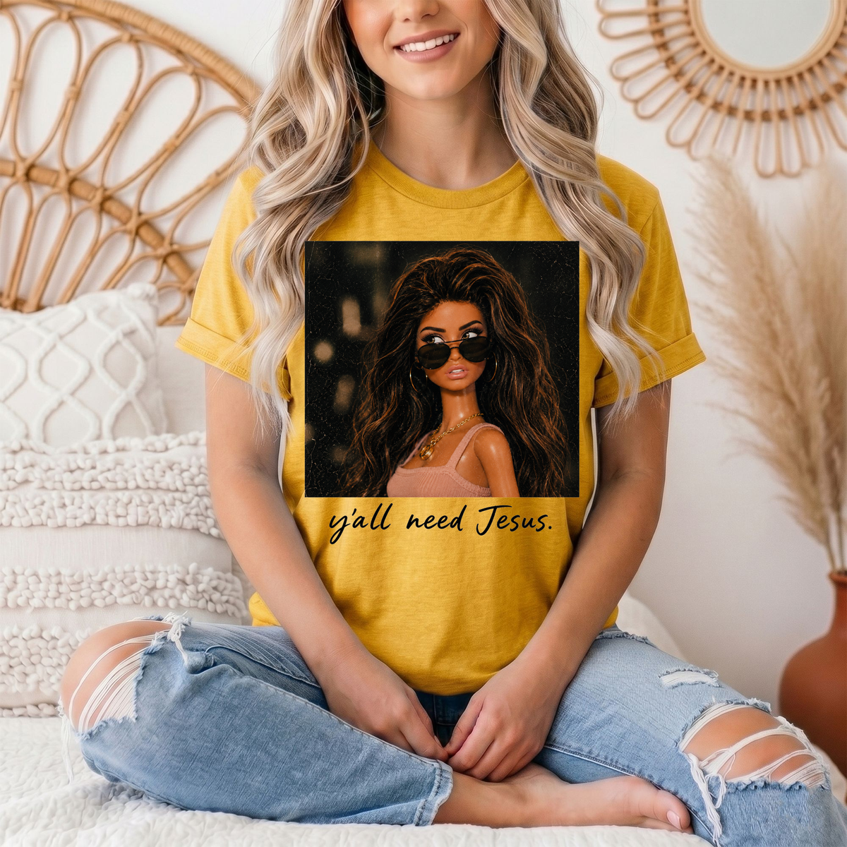 Y'all Need Jesus Doll Graphic Tee