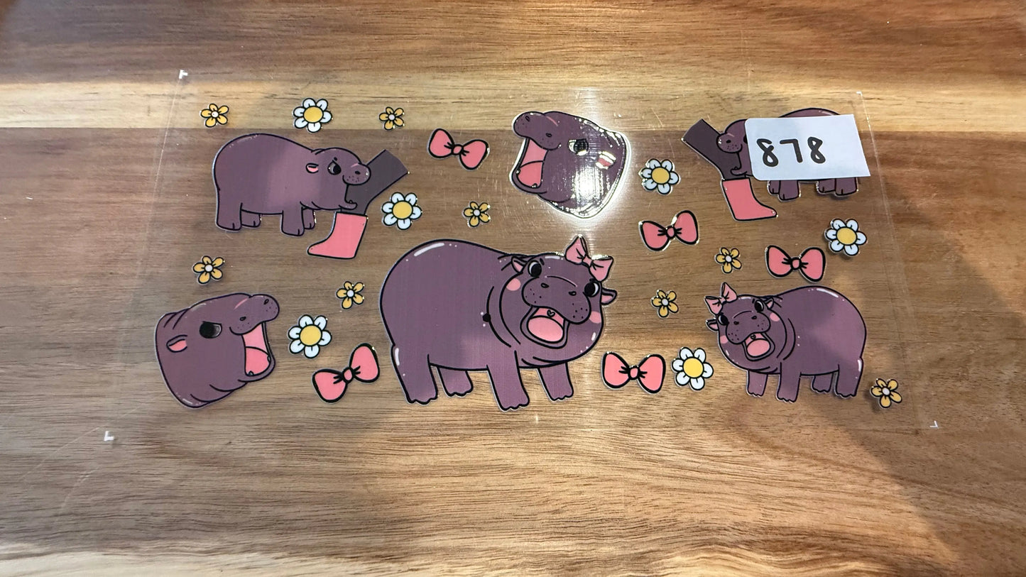 #878 cartoon hippo K's Krafty Barn