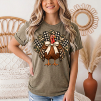 Camo & Buffalo Check Turkey Thanksgiving Graphic Tee