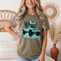 Backroad Therapy Turquoise Truck Graphic Tee