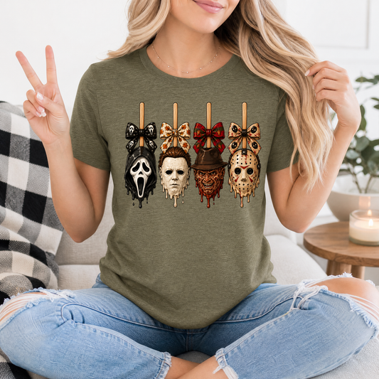 Horror on Sticks Halloween Bow Graphic Tee
