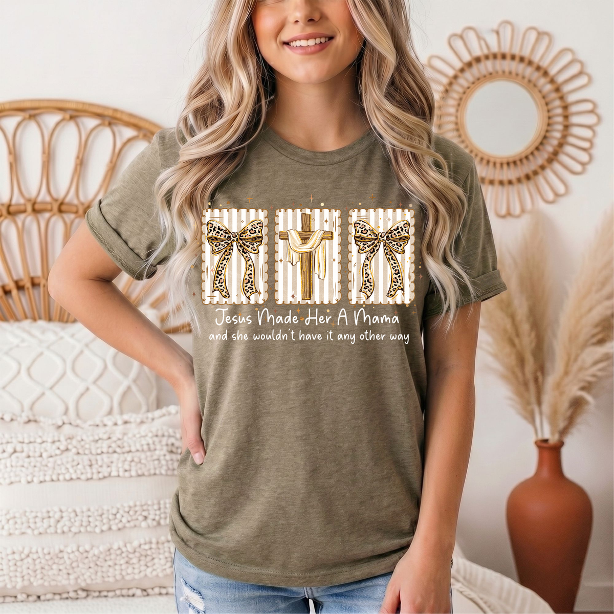 Jesus Made Her a Mama Christian Graphic Tee