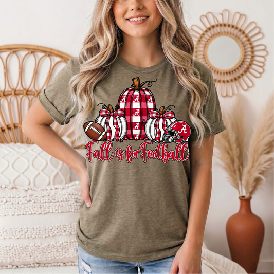 Fall Is for Football Alabama Pumpkin Graphic Tee
