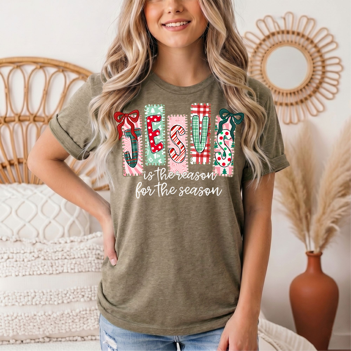 Jesus Is the Reason for the Season Christmas Graphic Tee