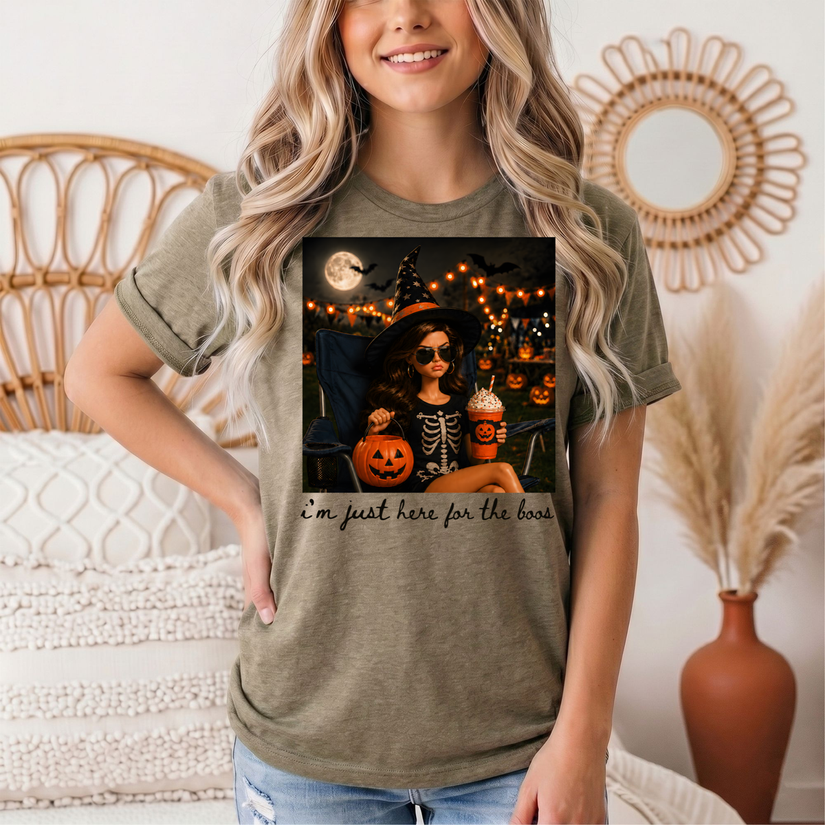 I'm Just Here for the Boos Halloween Graphic Tee