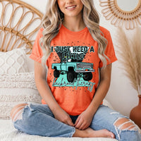 Backroad Therapy Turquoise Truck Graphic Tee