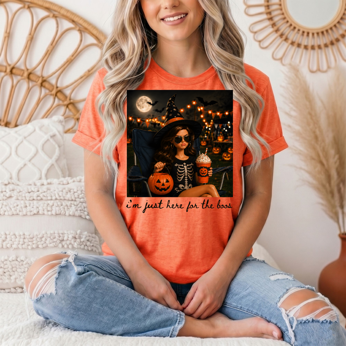 I'm Just Here for the Boos Halloween Graphic Tee