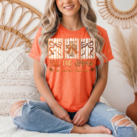 Fall for Jesus He Never Leaves Christian Graphic Tee