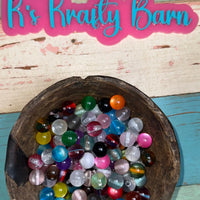 Cat Eye & Glitter Acrylic Beads – Mixed Color Round Beads K's Krafty Barn