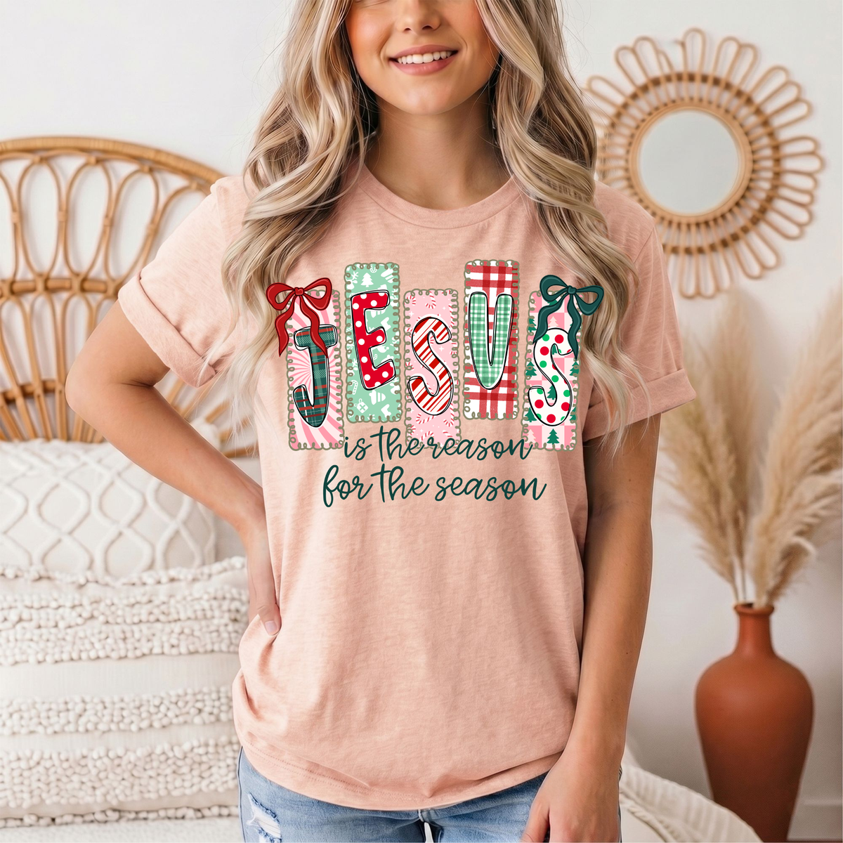 Jesus Is the Reason for the Season Christmas Graphic Tee