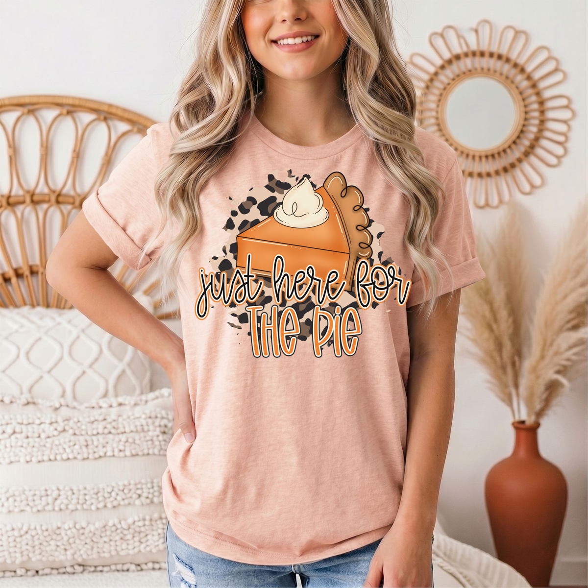 Just Here for the Pie Pumpkin Pie Graphic Tee