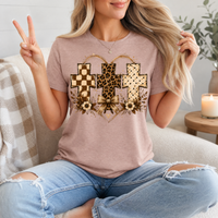 Christian Cross Trio Floral & Bow Graphic Tee