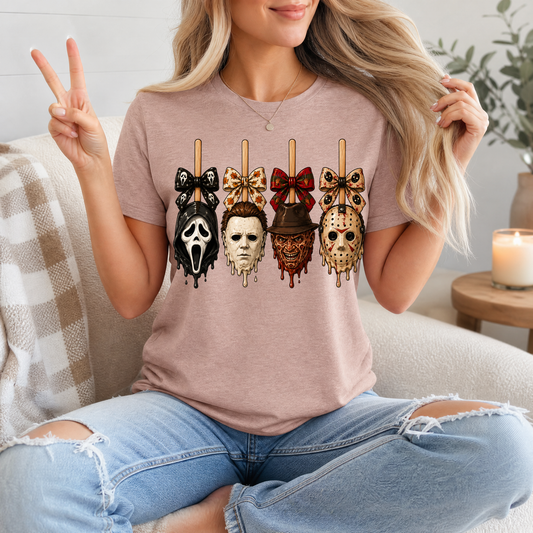 Horror on Sticks Halloween Bow Graphic Tee