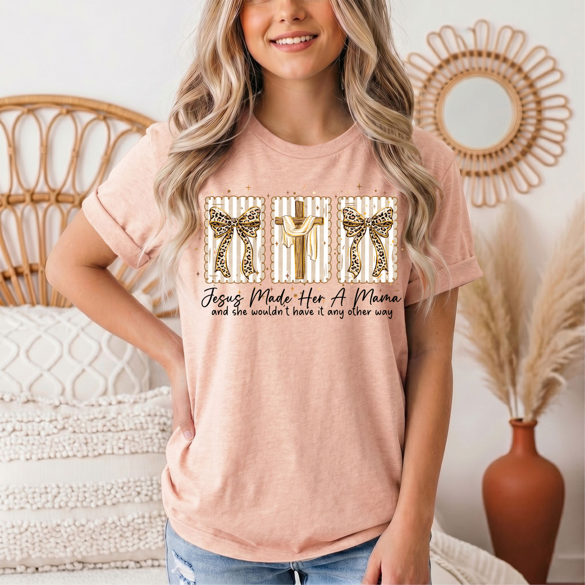 Jesus Made Her a Mama Christian Graphic Tee