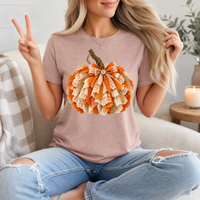 Rustic Lace & Ribbon Pumpkin Graphic Tee
