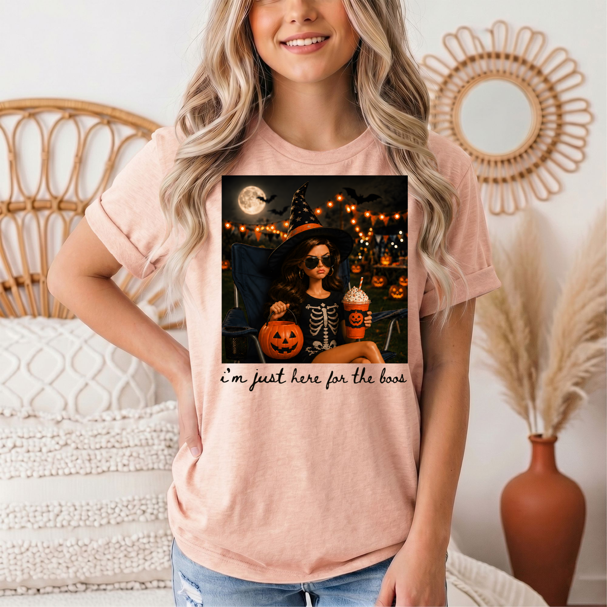 I'm Just Here for the Boos Halloween Graphic Tee