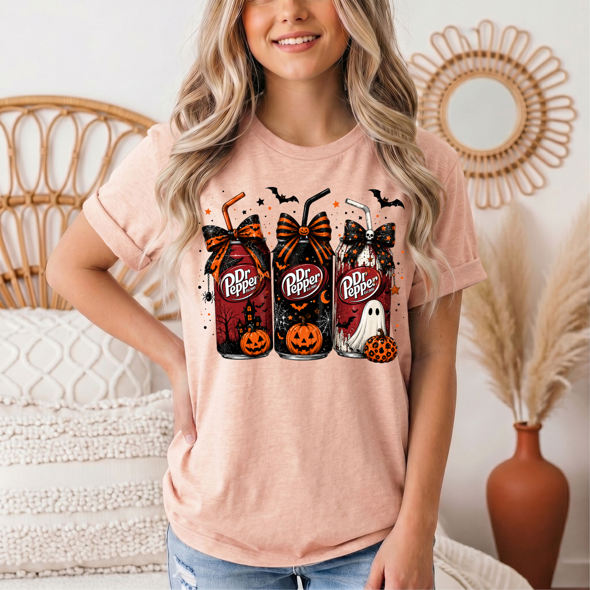 Dr P Halloween Bows & Ghost Graphic Tee
