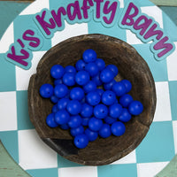15mm Solid Silicone Beads- Cobalt Blue