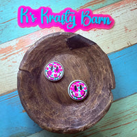 Silicone Focal Bead- Smiley face with hot pink flowers K's Krafty Barn
