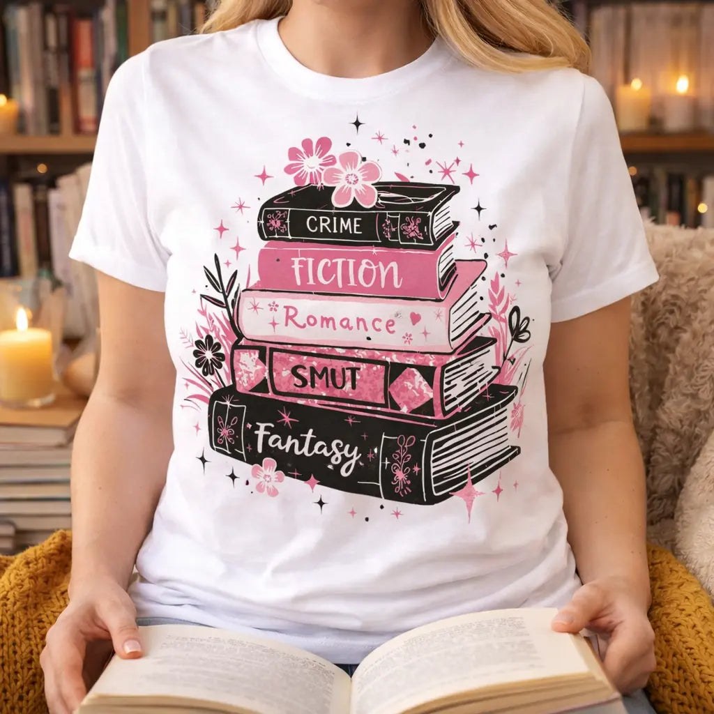 Book Lover Shirt – Crime Fiction Romance Smut Fantasy Reader Graphic Tee K's Krafty Barn