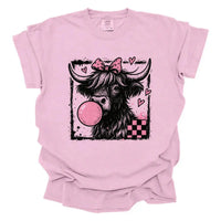 Pink Highland Cow Bubblegum Graphic Shirt K's Krafty Barn