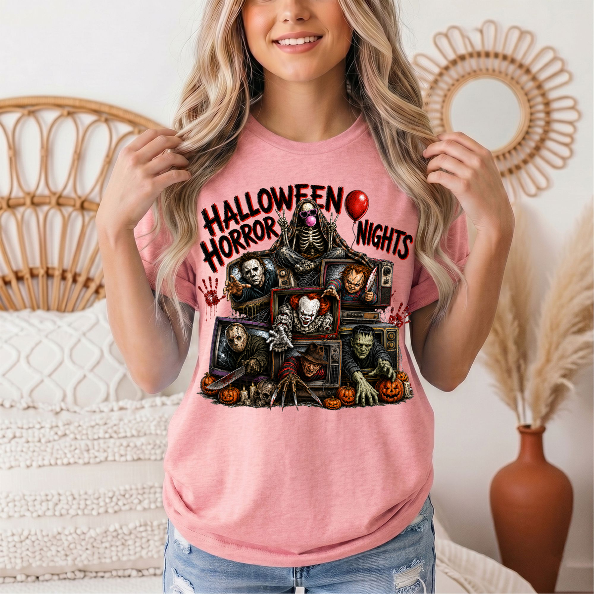 Halloween Horror Nights Vintage TV Graphic Tee