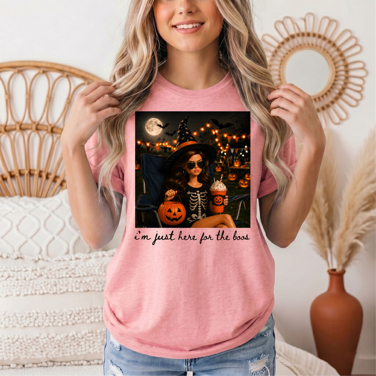 I'm Just Here for the Boos Halloween Graphic Tee