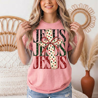 Jesus Christmas Cross & Bow Graphic Tee