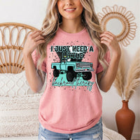 Backroad Therapy Turquoise Truck Graphic Tee
